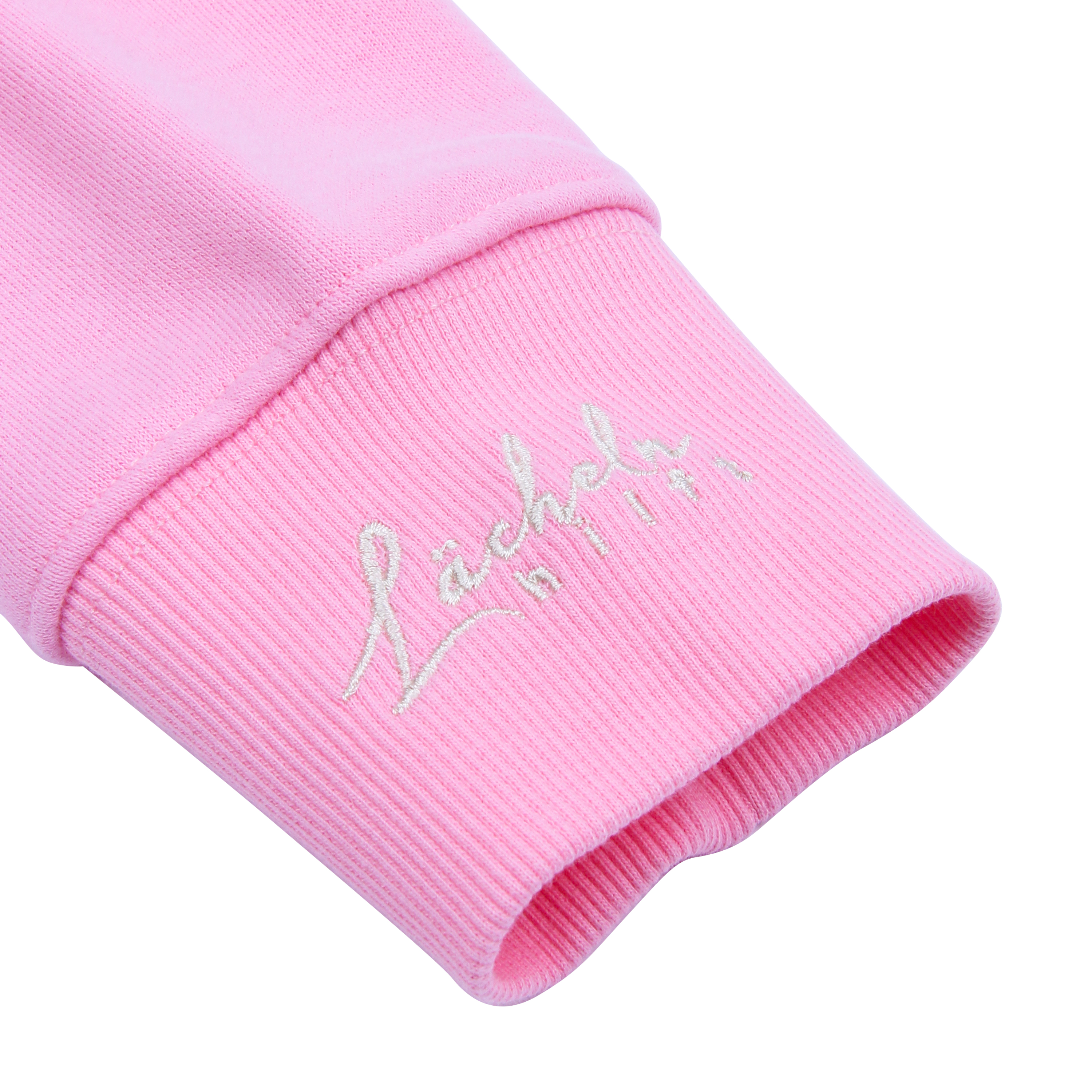 MEL Pullover uni Stiching "lächeln hilft", pink