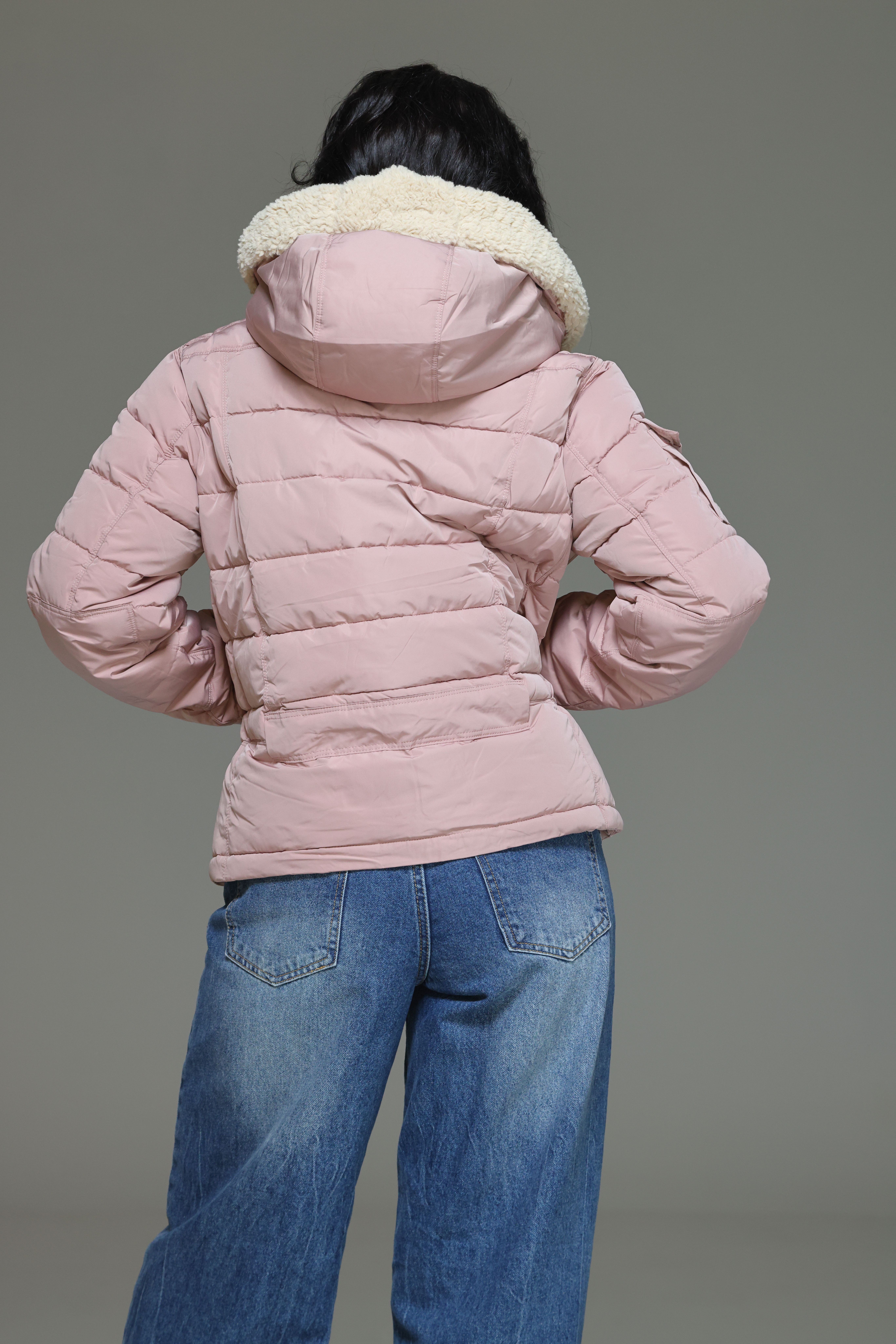 CLU Steppjacke mit Kapuze rosé