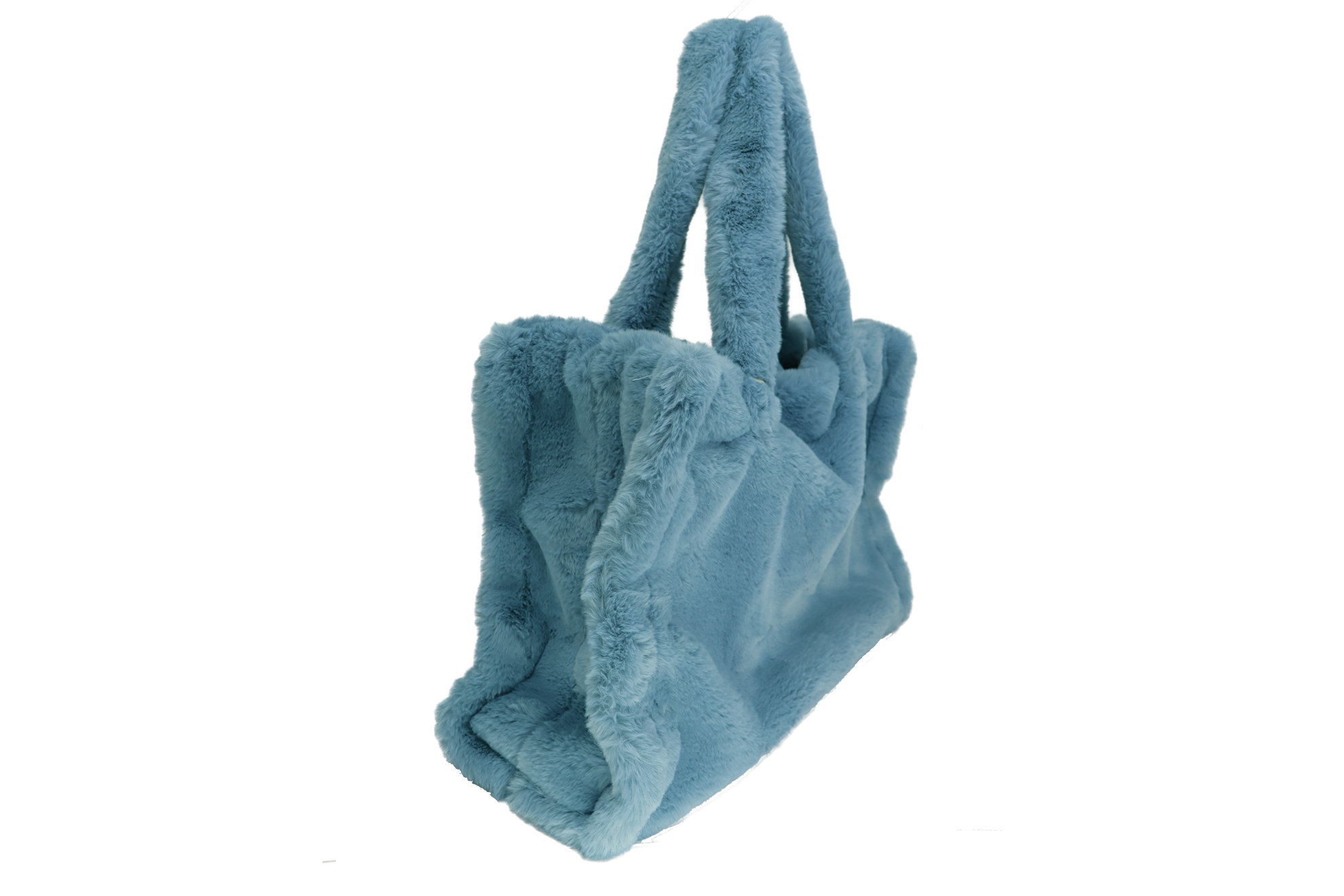 LISS, großer Shopper aus veganem Kuschelfell, ice blue